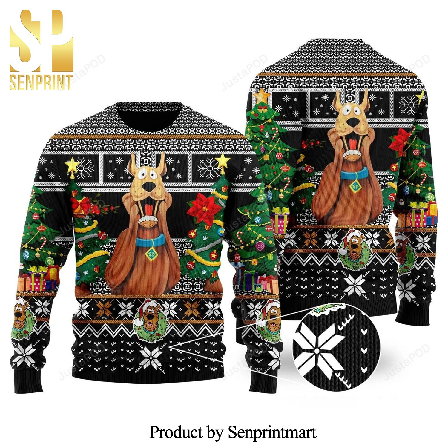 Scooby Doo Christmas Tree Knitted Ugly Christmas Sweater