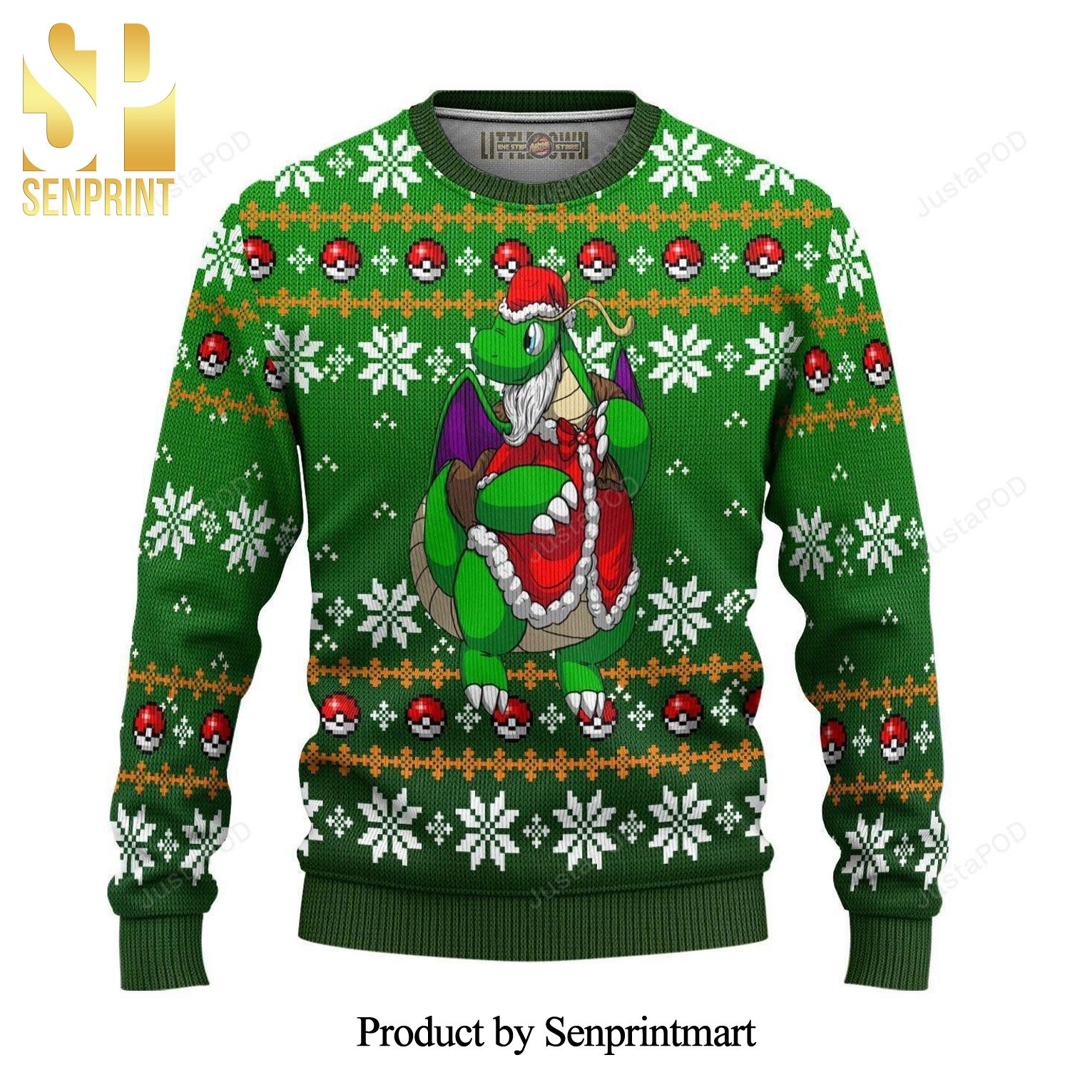 Shiny Dragonite Pokemon Manga Anime Knitted Ugly Christmas Sweater