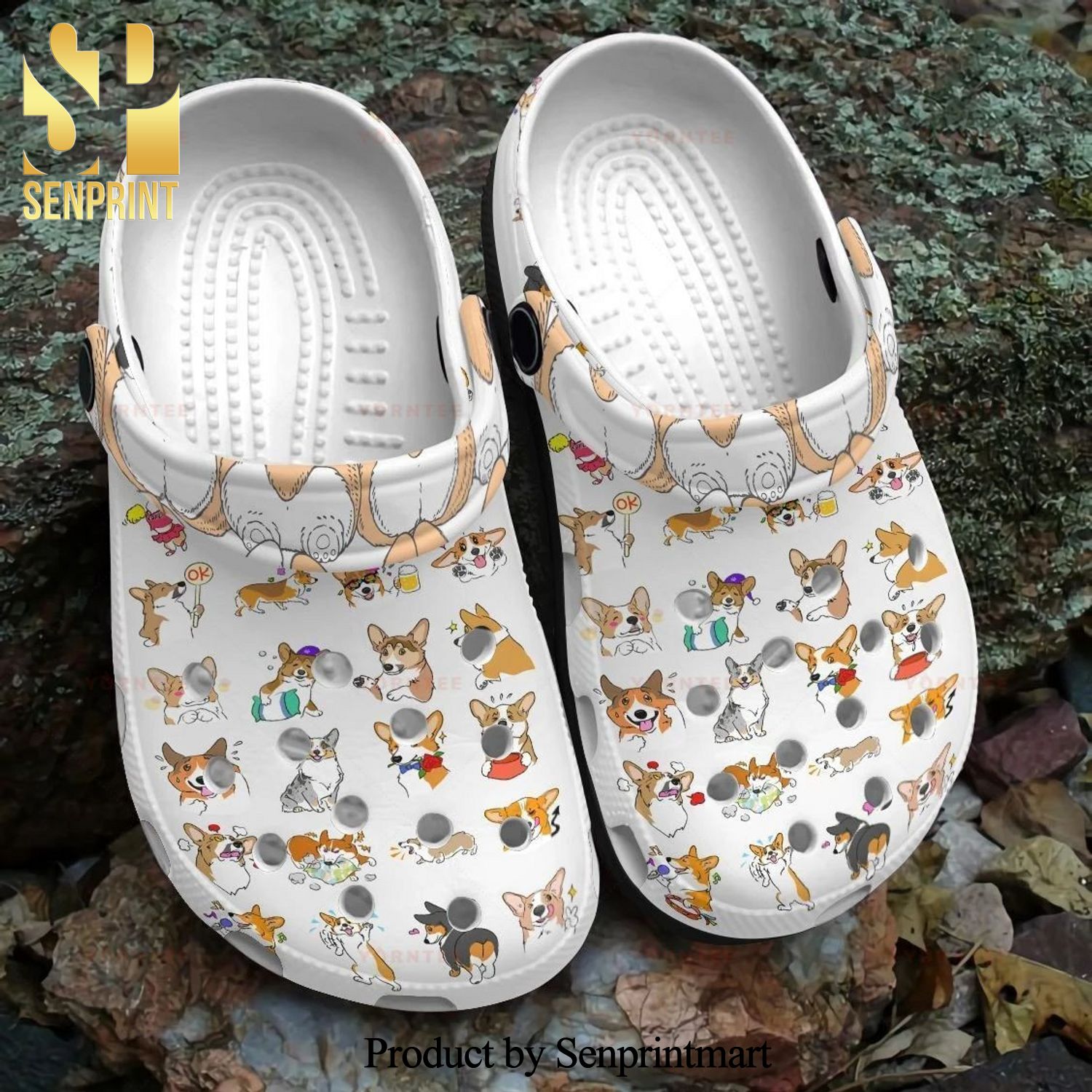 Funny Corgi Compilation Dog Gift For Lover New Outfit Crocs Crocband Adult Clogs