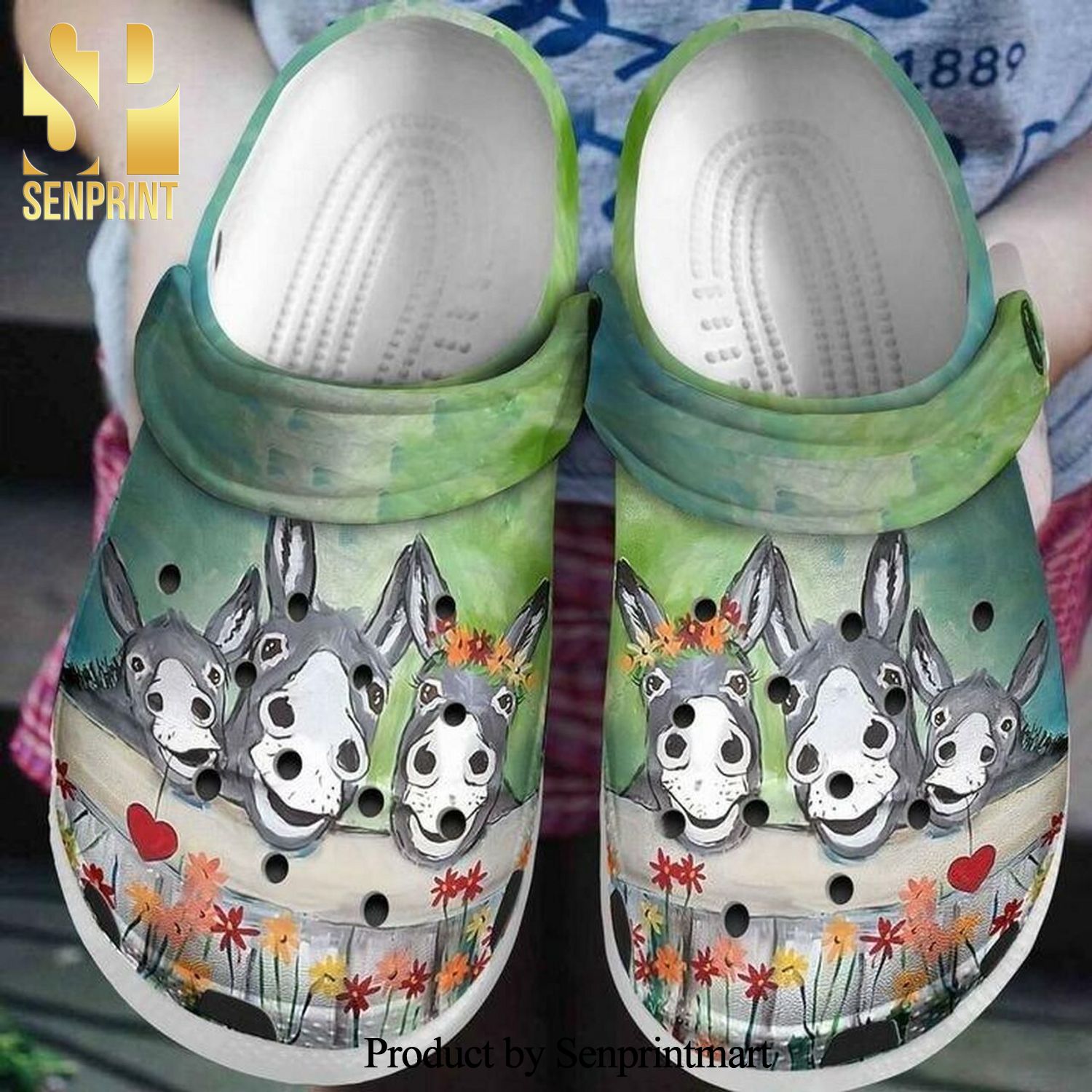 Funny Donkey Flower Personalized 102 Gift For Lover Street Style Crocs Crocband Adult Clogs