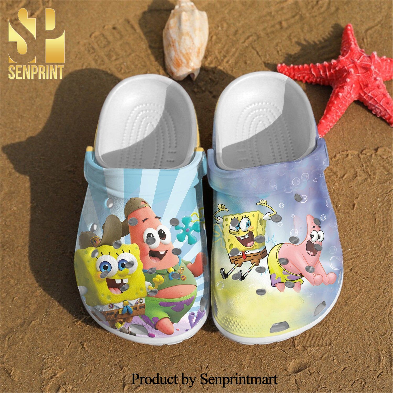 Funny Spongebob Gift For Fan Full Printed Crocs Sandals