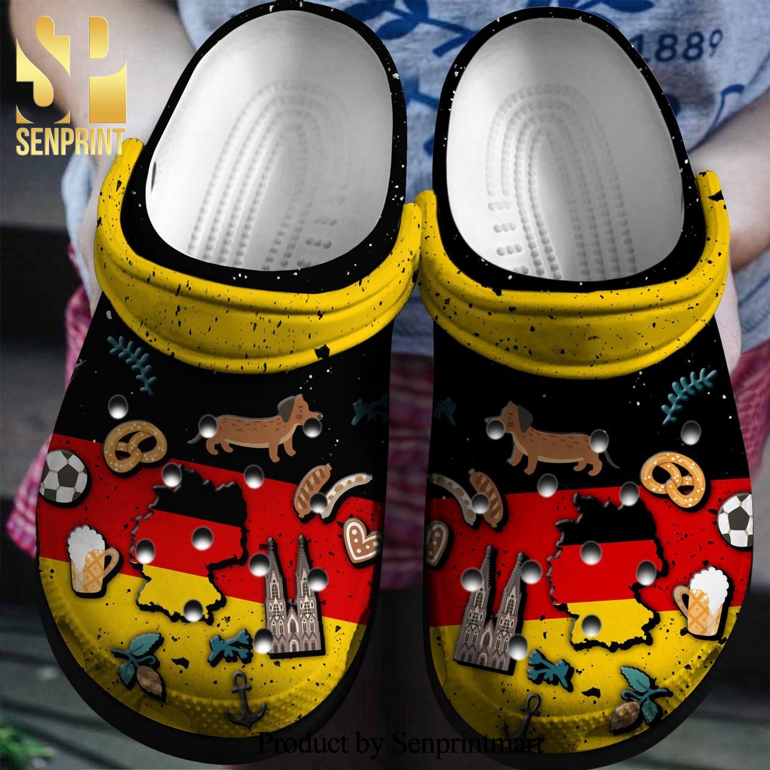 Germany Flag Symbol For Men And Women Gift For Fan Classic Water All Over Printed Crocs Sandals