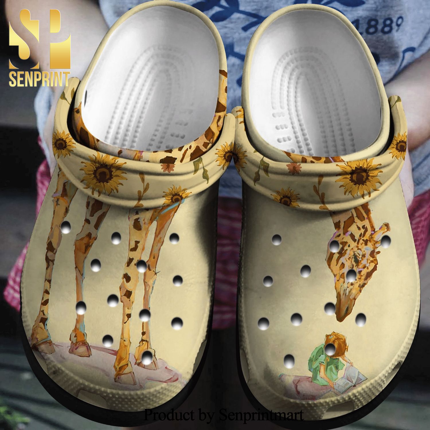 Giraffe And The Little Girl Lovely Garden Gift For Lover All Over Printed Crocs Shoes