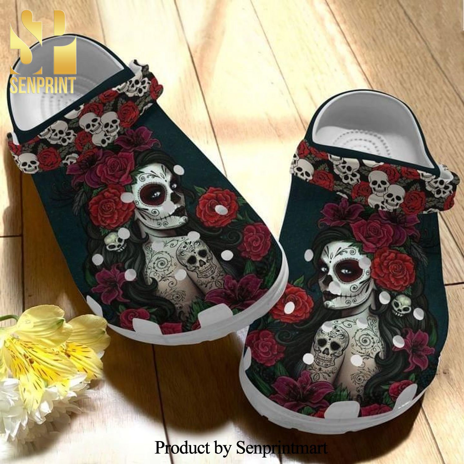 Girl Tattoos Roses Gift For Loverar Full Printed Crocs Unisex Crocband Clogs