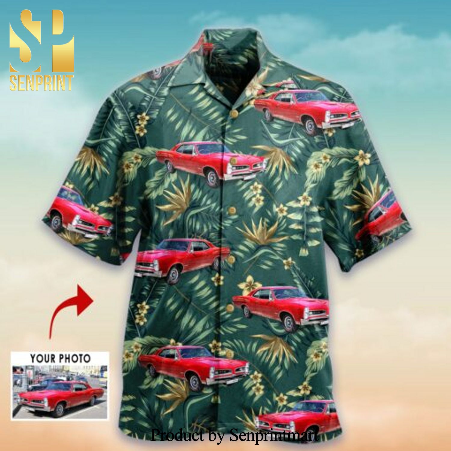 Custom Photo Muscle Car For Fans Hawaiian Shirt