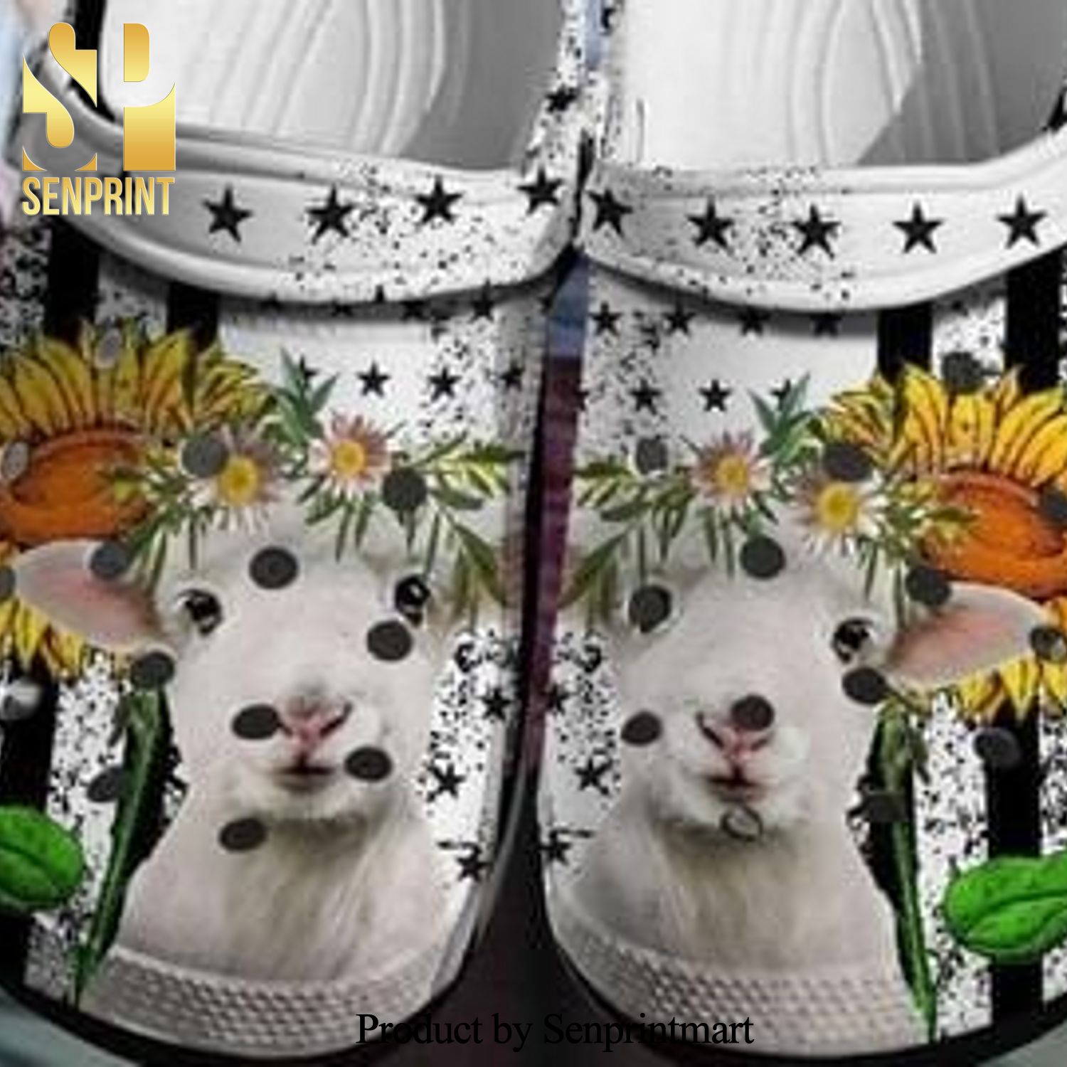 Goat Goat Sunflower Crocs 3D Print Sunflower Gift For Goat Lover Animal Classic Clogs Crocs Crocband