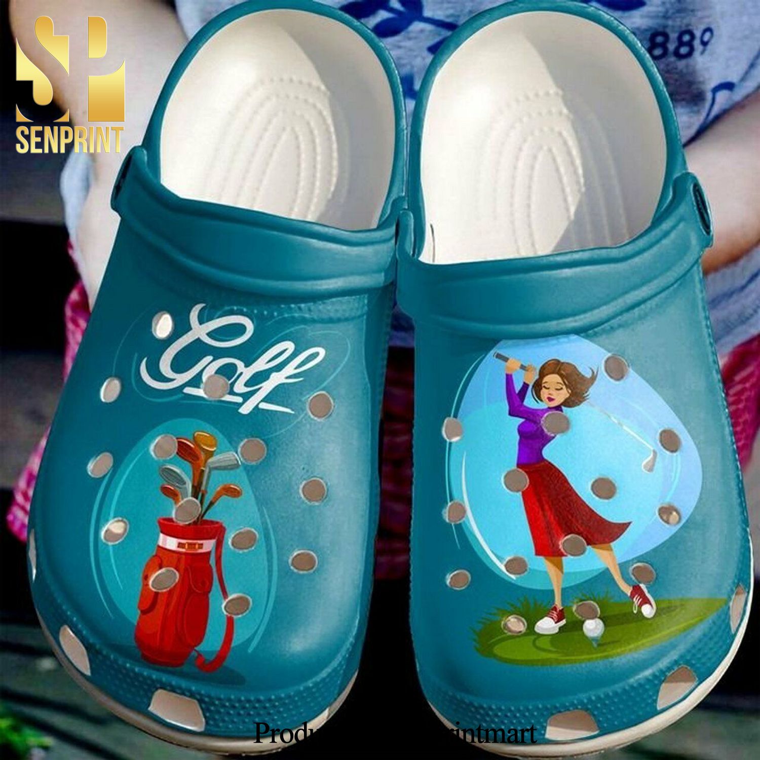 Golf Lady 102 Gift For Lover Full Printing Crocband Crocs