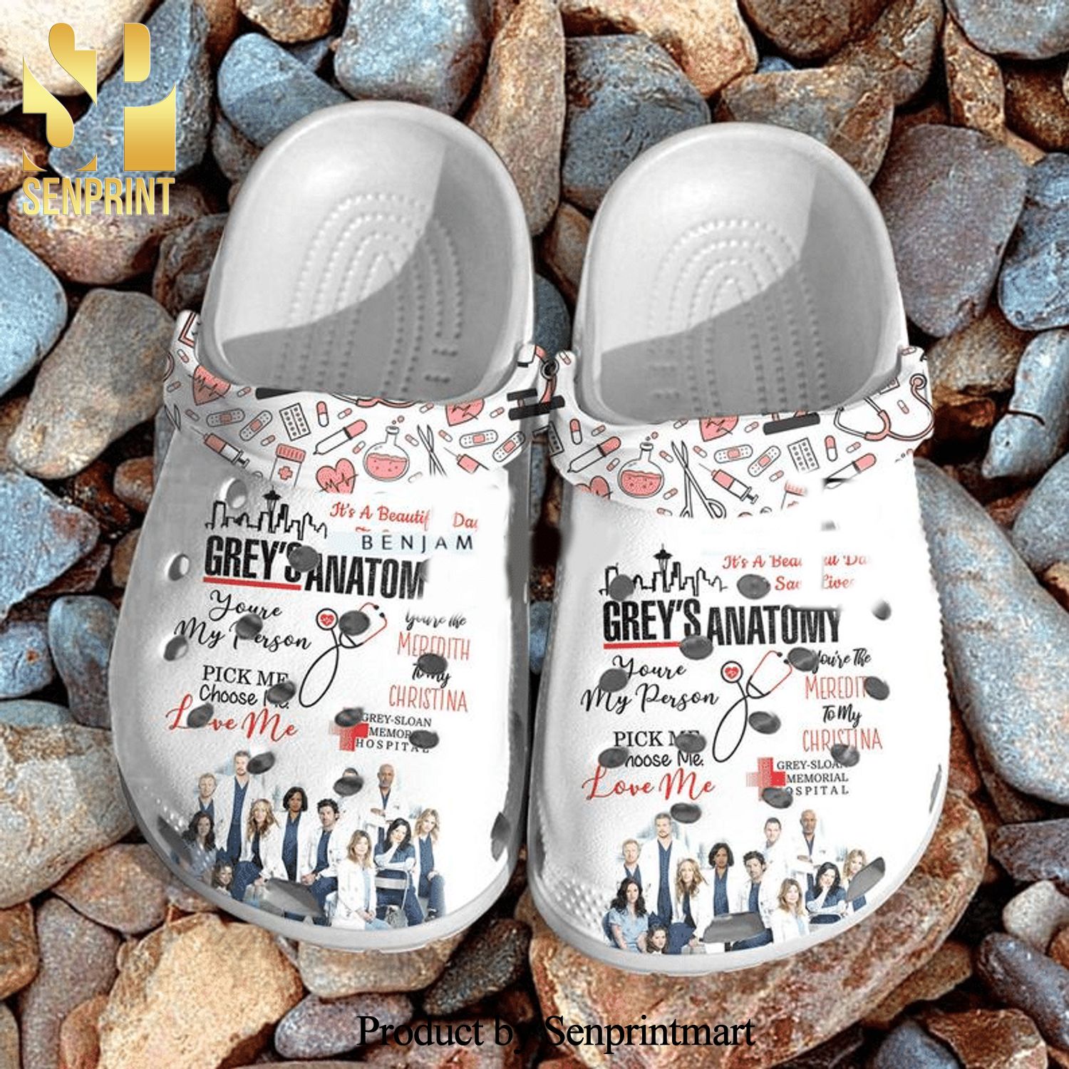 Grey’S Anatomy Full Printed Crocs Crocband Clog