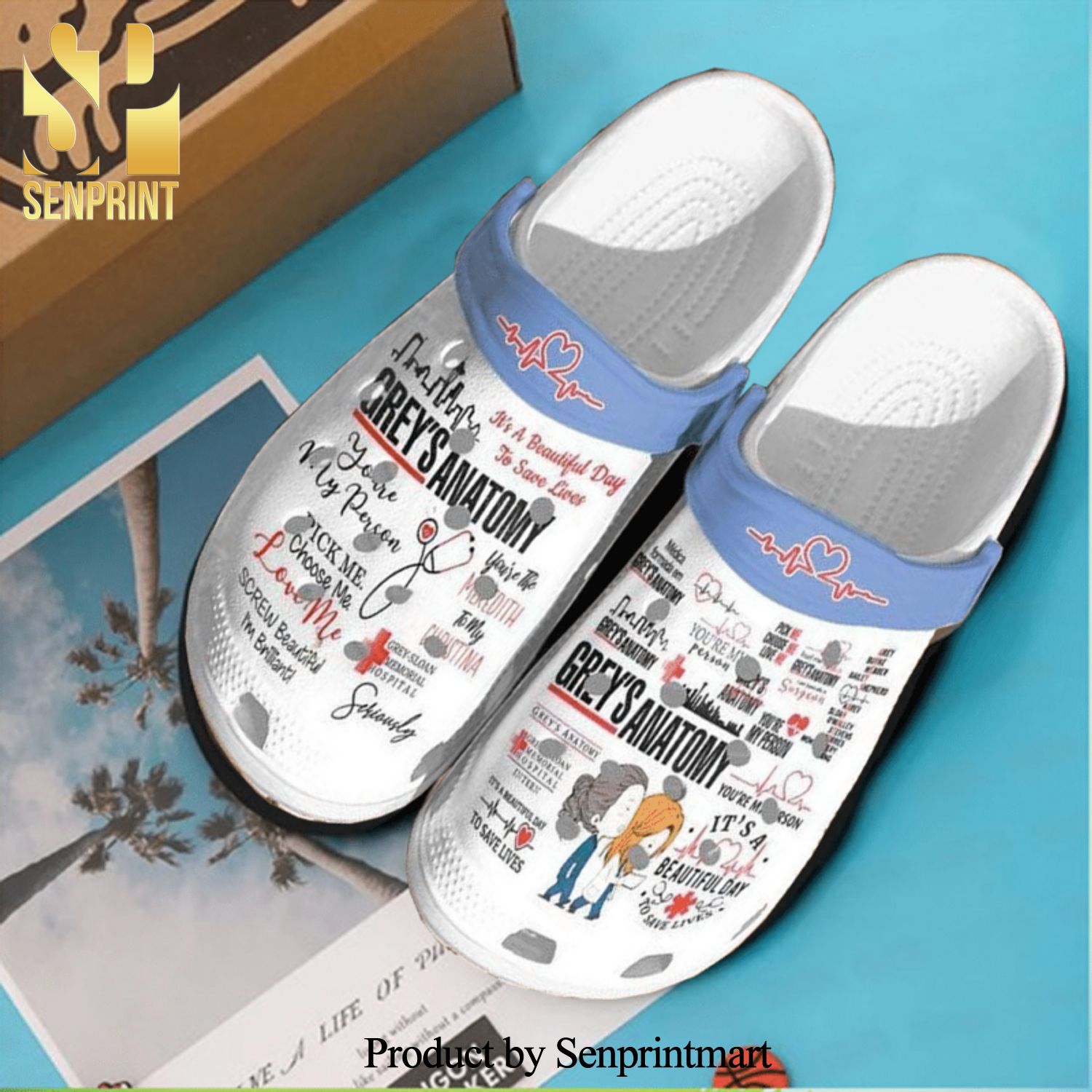 Grey’S Anatomy Full Printed Crocs Unisex Crocband Clogs