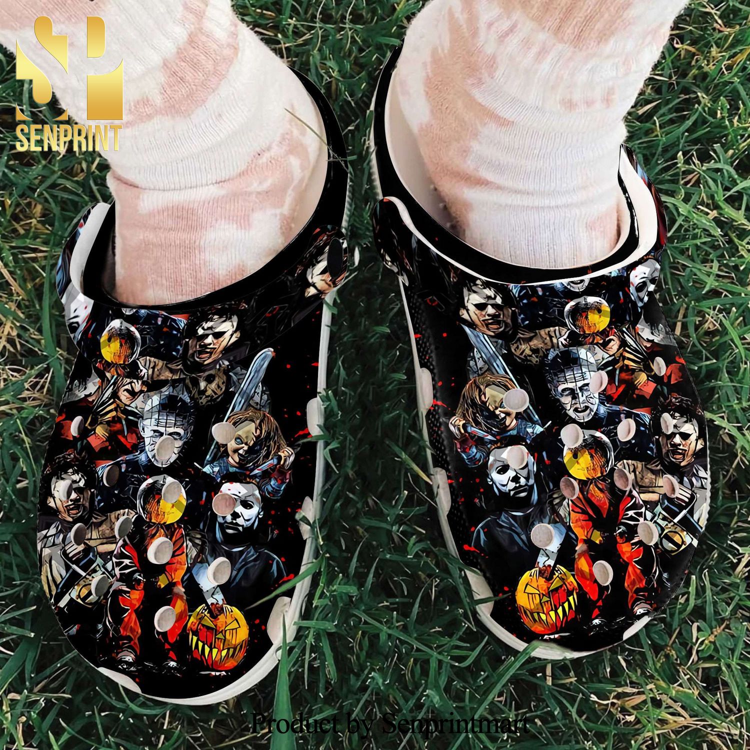 Halloween All Killer Characters Horror Movie All Over Printed Crocs Shoes