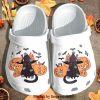 Halloween Black Cat And Pumpkin Shoes New Outfit Crocs Crocband Clog