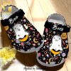 Halloween Black Ghost Pumpkins Rubber Crocs Sandals