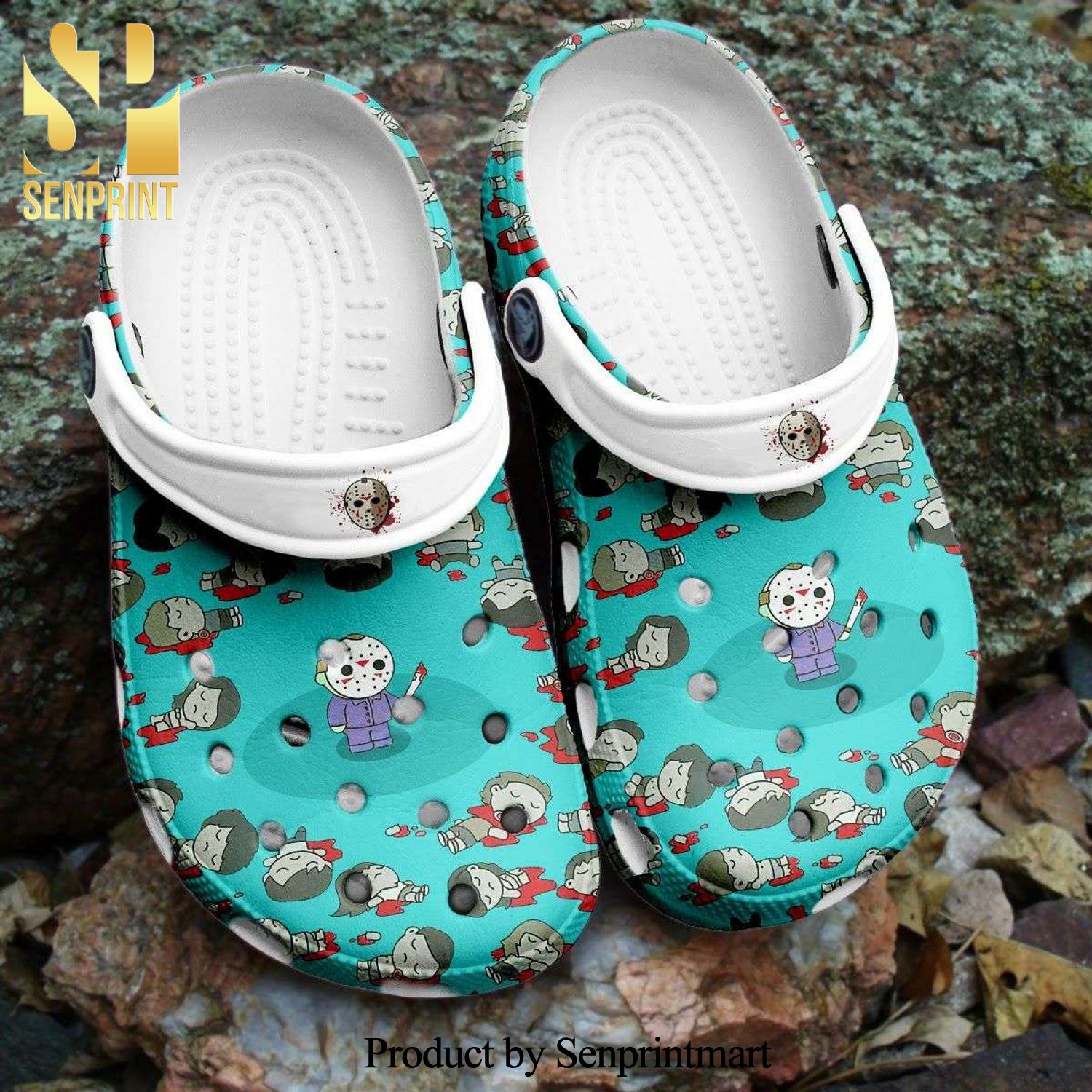 Halloween Face Killer Jason Voorhees Friday The 13Th All Over Printed Unisex Crocs Crocband Clog