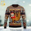 Sloth Take It Slow Knitted Ugly Christmas Sweater