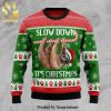 Sloth Slow Ho Ho Knitted Ugly Christmas Sweater