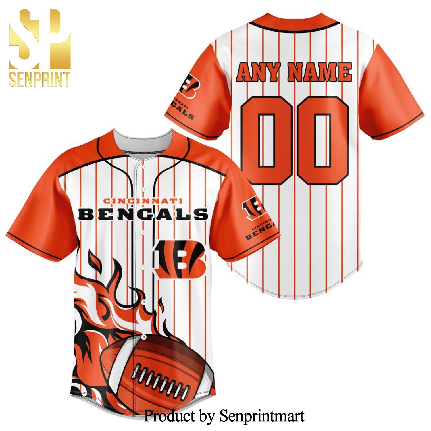 NFL Cincinnati Bengals All Over Print Baseball Jersey