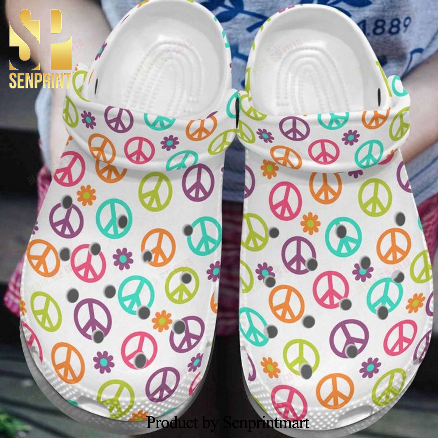 Hippie Crocband Clog Hippie Symbol New Outfit Unisex Crocs Crocband Clog