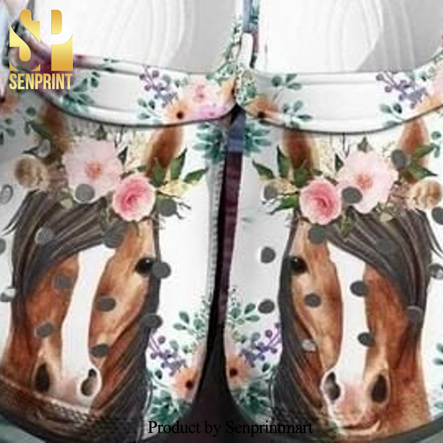 Horse Horse Flowers Crocs 3D Print Horse Gift For Horse Lover Classic Clogs Animal Crocs Gift Crocs Unisex Crocband Clogs