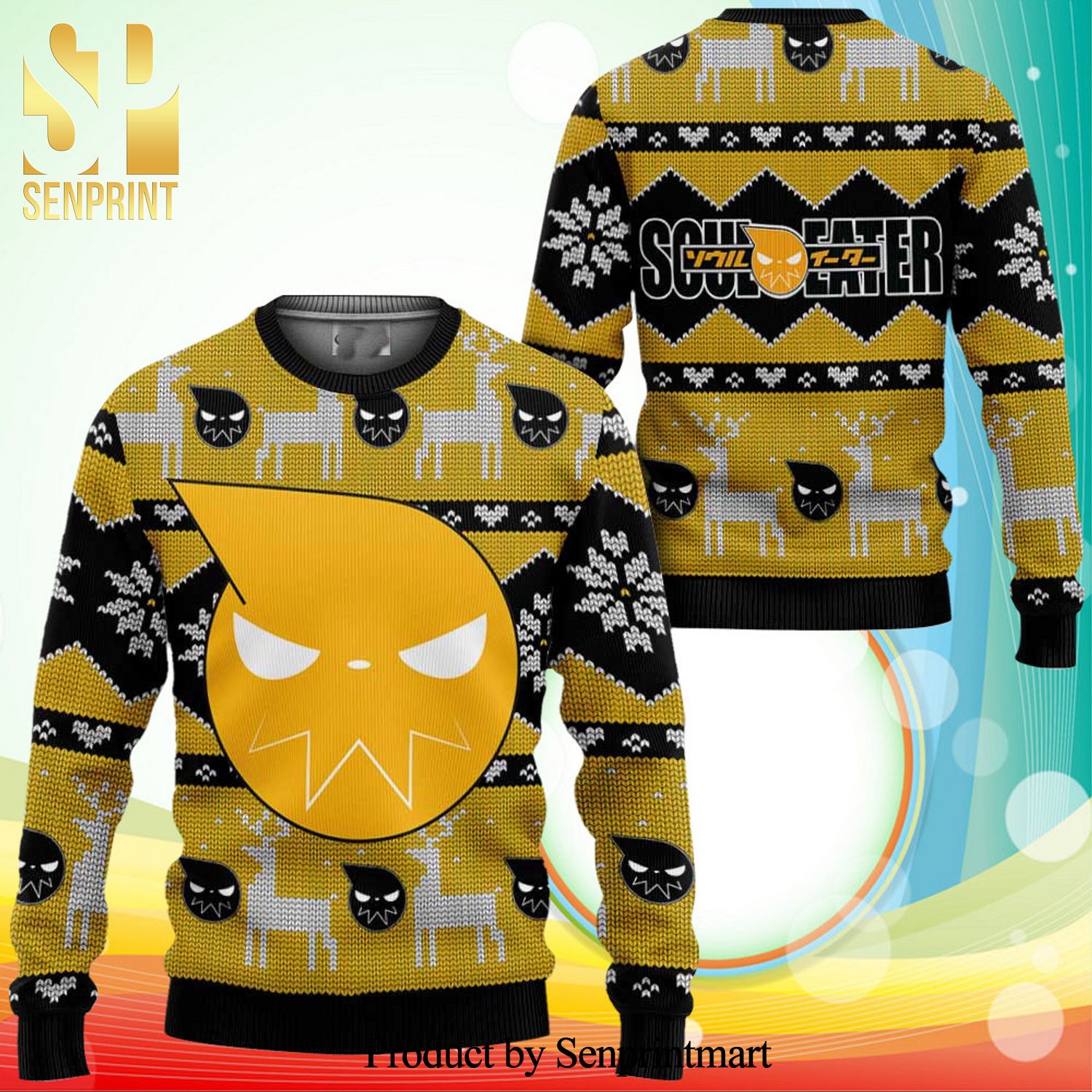 Soul Eater Symbol Manga Anime Knitted Ugly Christmas Sweater