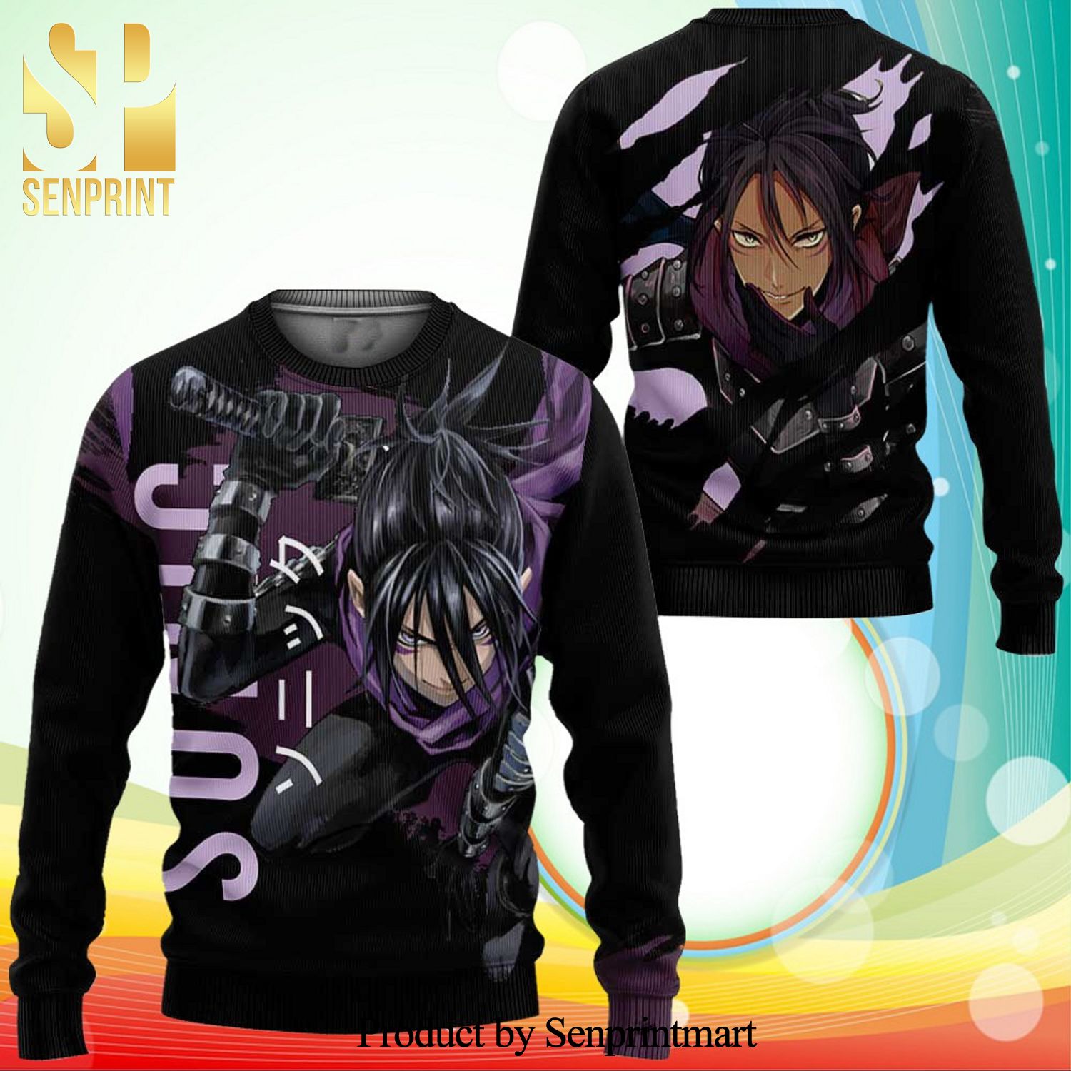 Speed O' Sound Sonic One-Punch Man Anime Knitted Ugly Christmas Sweater