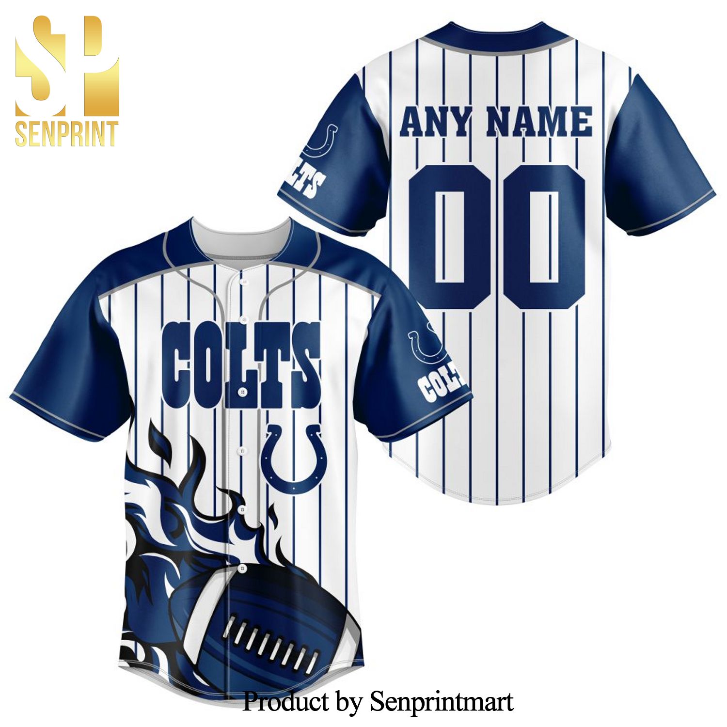 NFL Indianapolis Colts All Over Print Baseball Jersey