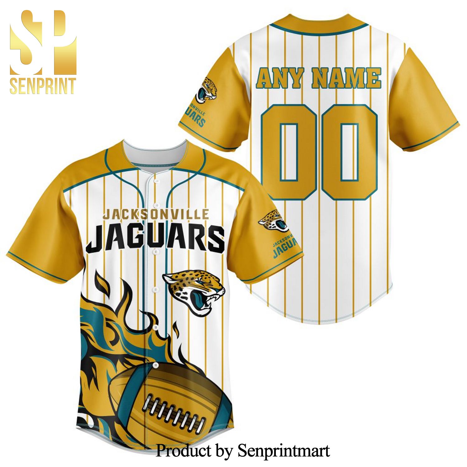 NFL Jacksonville Jaguars All Over Print Baseball Jersey
