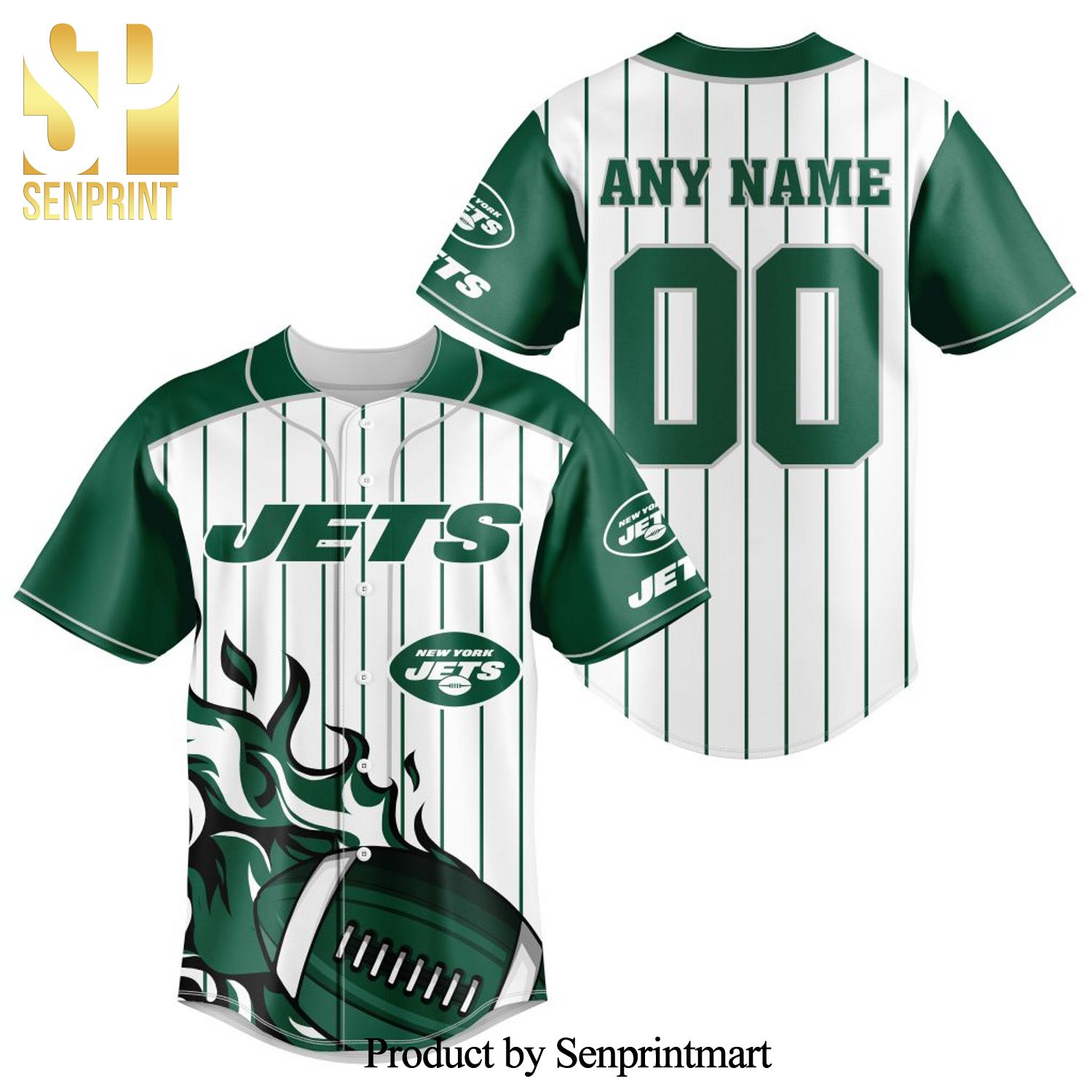 NFL New York Jets All Over Print Baseball Jersey