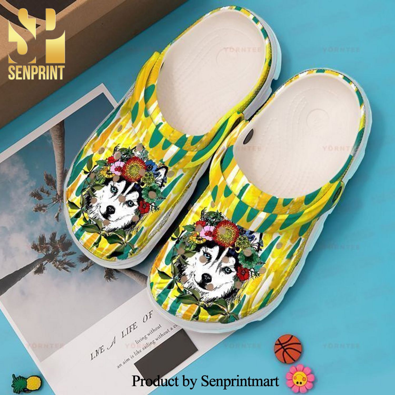 Husky Mom Flower 3 Gift For Lover Full Printed Classic Crocs Crocband Clog