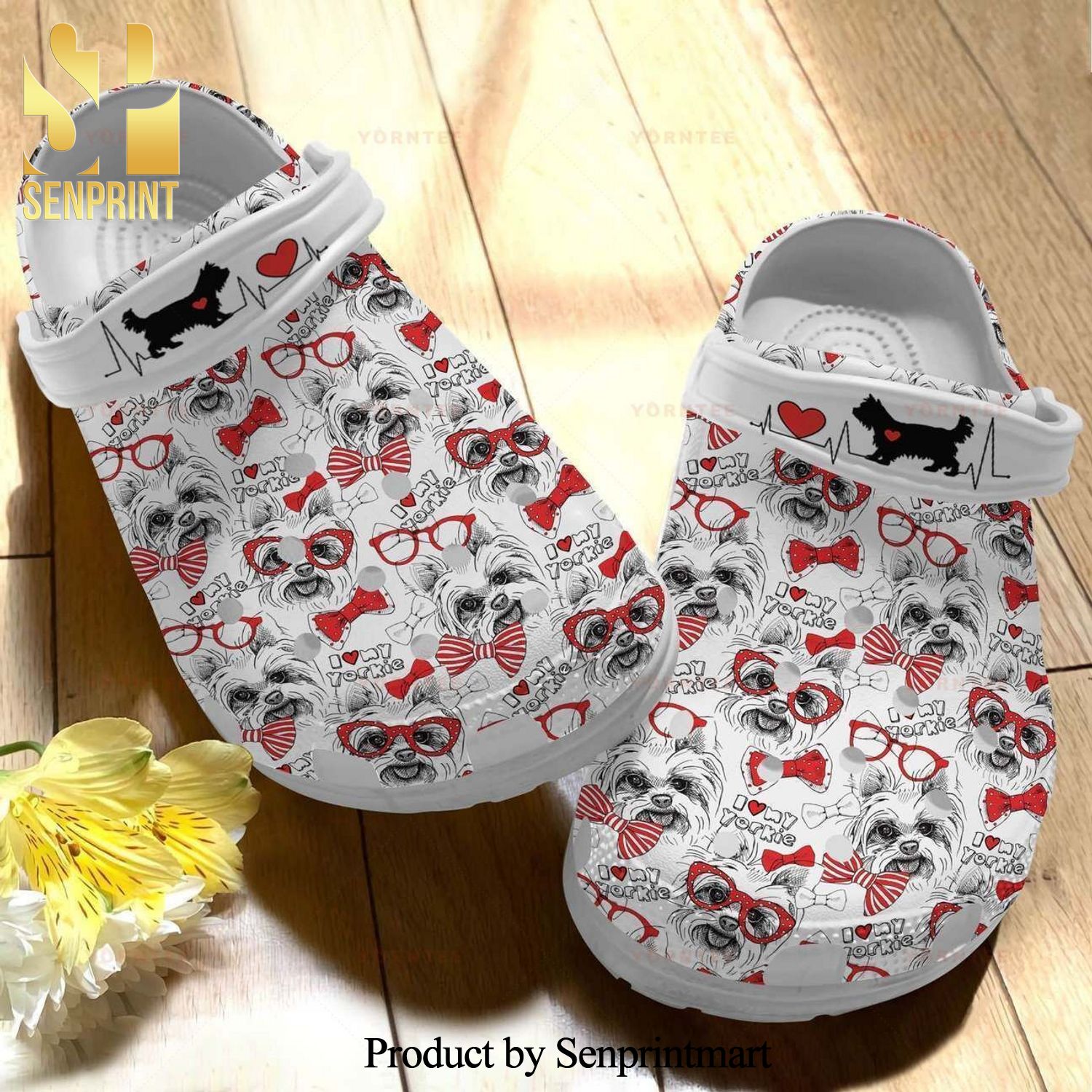 I Love My Yorkie 5 Gift For Lover 3D Crocs Unisex Crocband Clogs