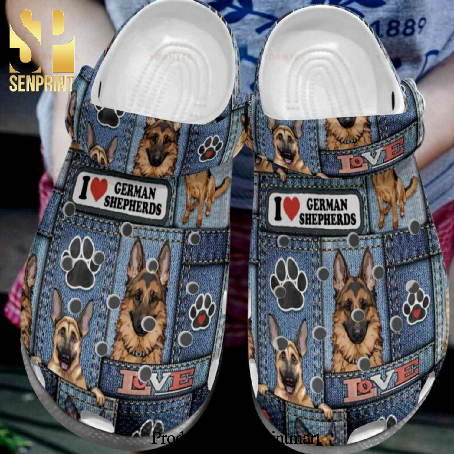 I Love Shepherds Dog Gift For Lover New Outfit Crocs Crocband In Unisex Adult Shoes