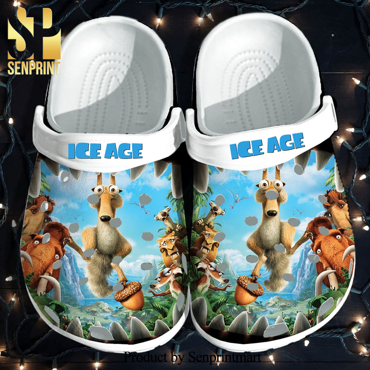 Ice Age For Men And Women Gift For Fan Classic Water Full Printed Crocs Crocband In Unisex Adult Shoes