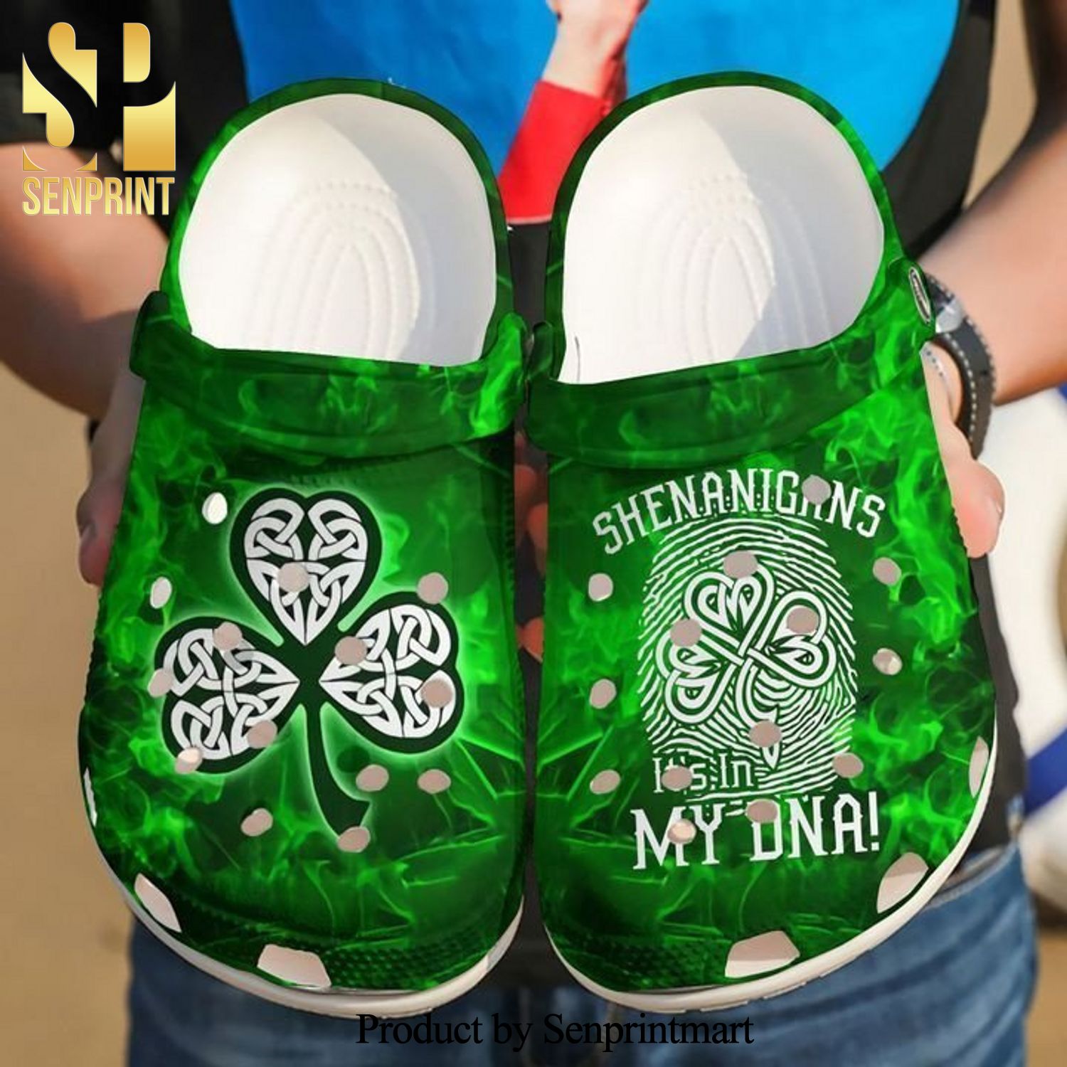 Irish Shamrock Hypebeast Fashion Crocs Crocband In Unisex Adult Shoes