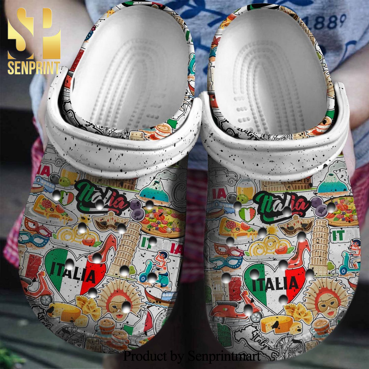 Italian Symbols For Men And Women Gift For Fan Classic Water Full Printed Crocs Classic