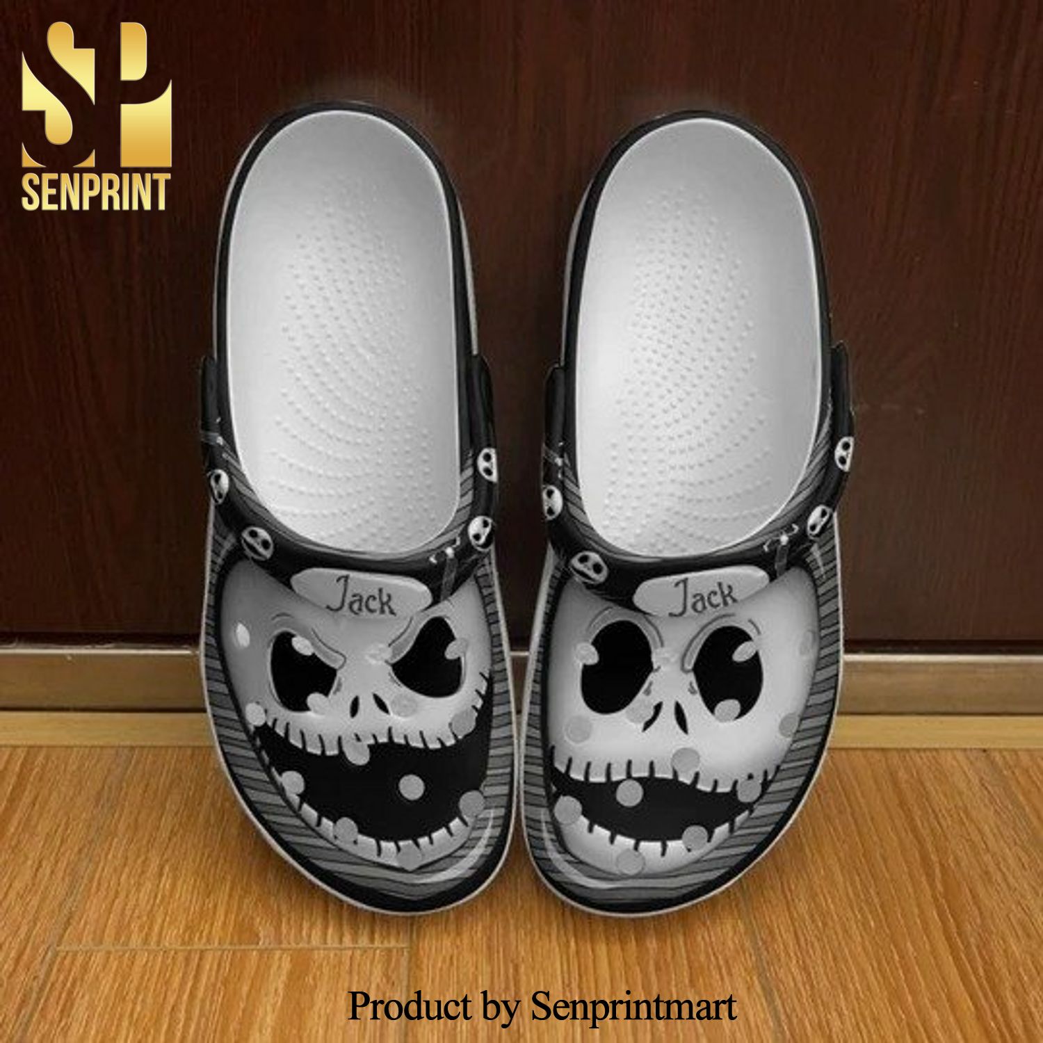 Jack Skellington Character The Nightmare Before Christmas Cartoon Gift Full Printing Crocs Unisex Crocband Clogs