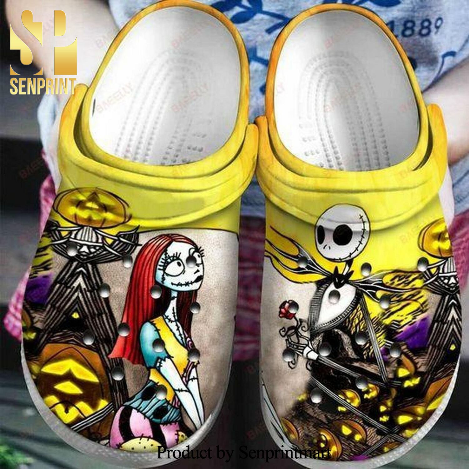 Jack Skellington Character The Nightmare Before Christmas Comfortable Classic Waterar Full Printing Crocs Classic