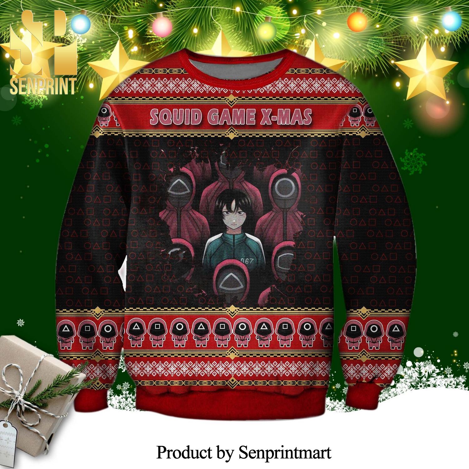 Squid Game X-Mas Knitted Ugly Christmas Sweater