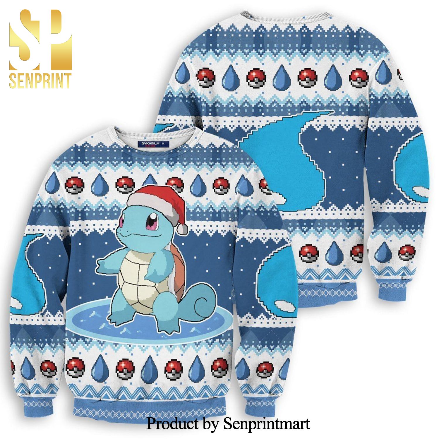 Squirtle Pokemon Knitted Ugly Christmas Sweater