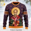 St Vasilije Of Ostrog Knitted Ugly Christmas Sweater