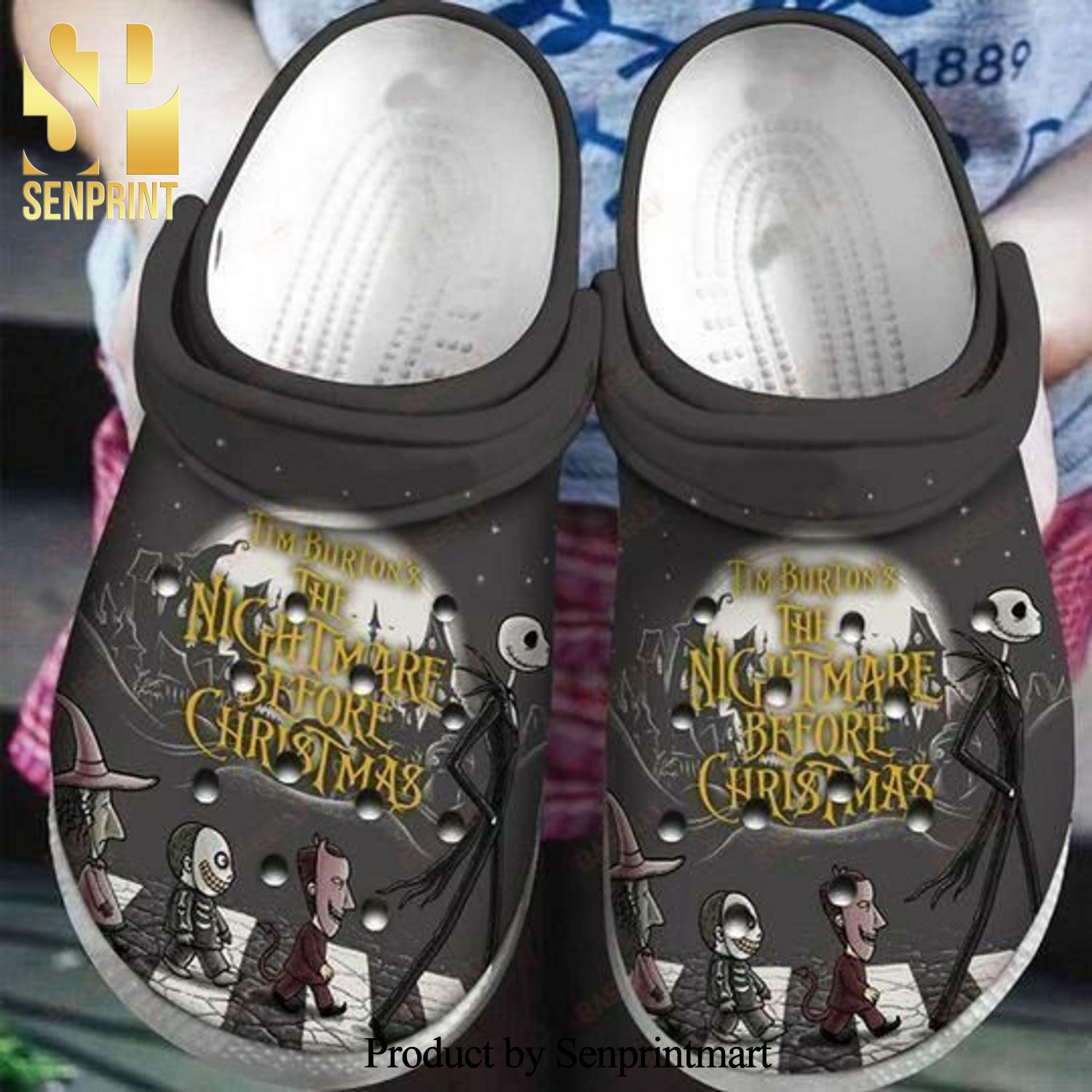 Jack Skellinton Character The Nightmare Before Christmas Movie Gift For Fan Full Printed Crocs Shoes