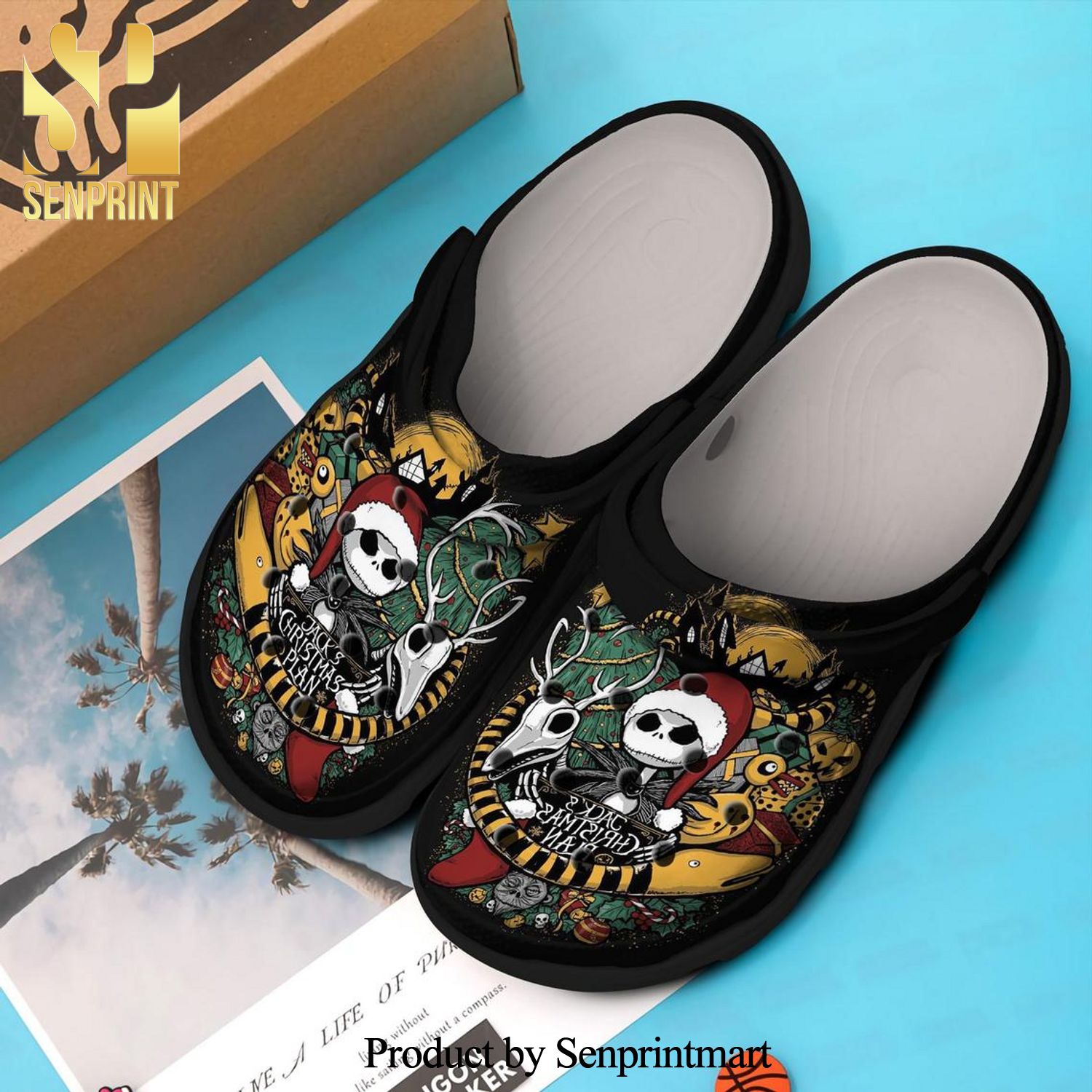 Jacks Christmas Plan Jack Skellington The Nightmare Before Christmas Movie Vangogh Painting Full Printing Crocband Crocs