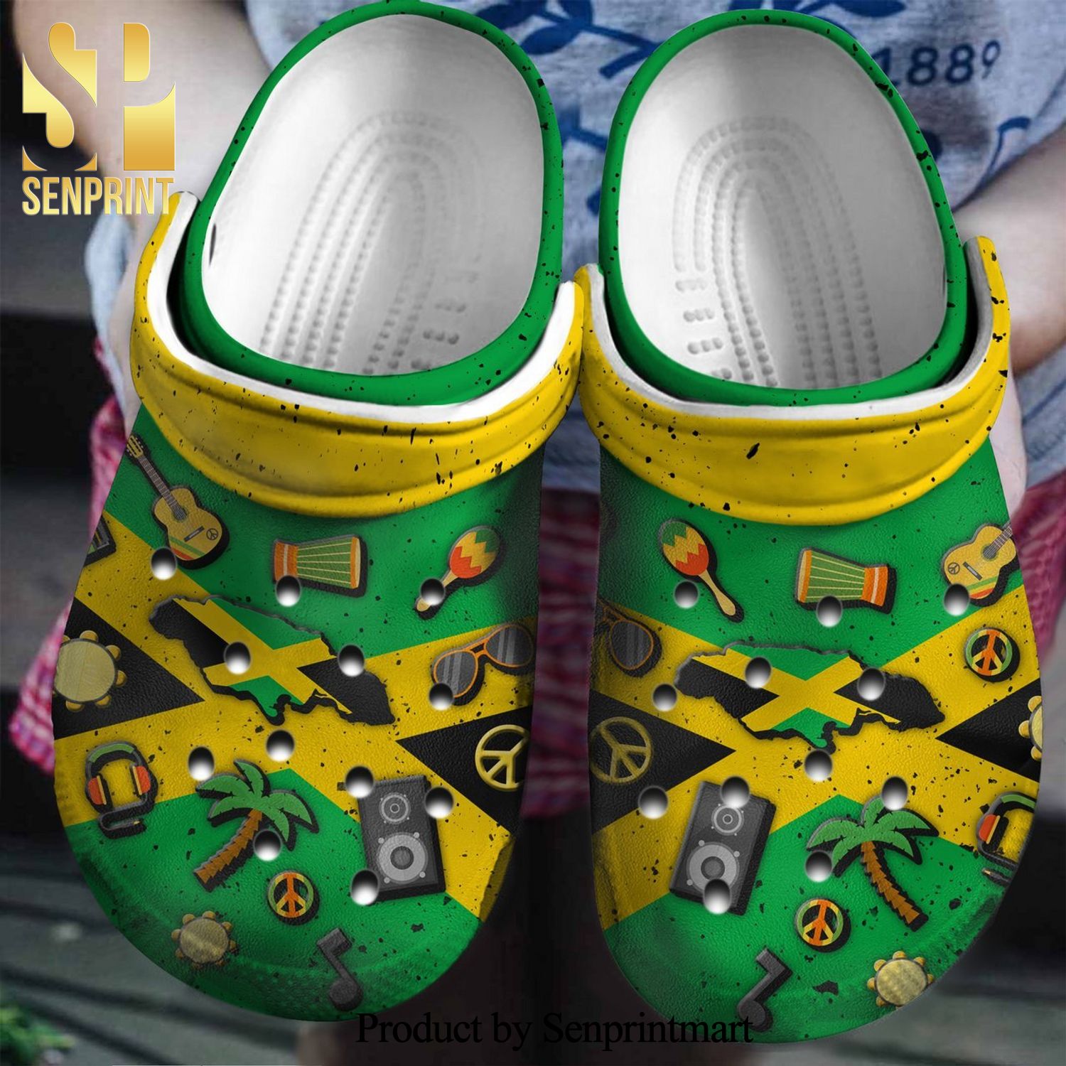 Jamaica Flag Symbol For Men And Women Gift For Fan Classic Water Hypebeast Fashion Crocs Unisex Crocband Clogs