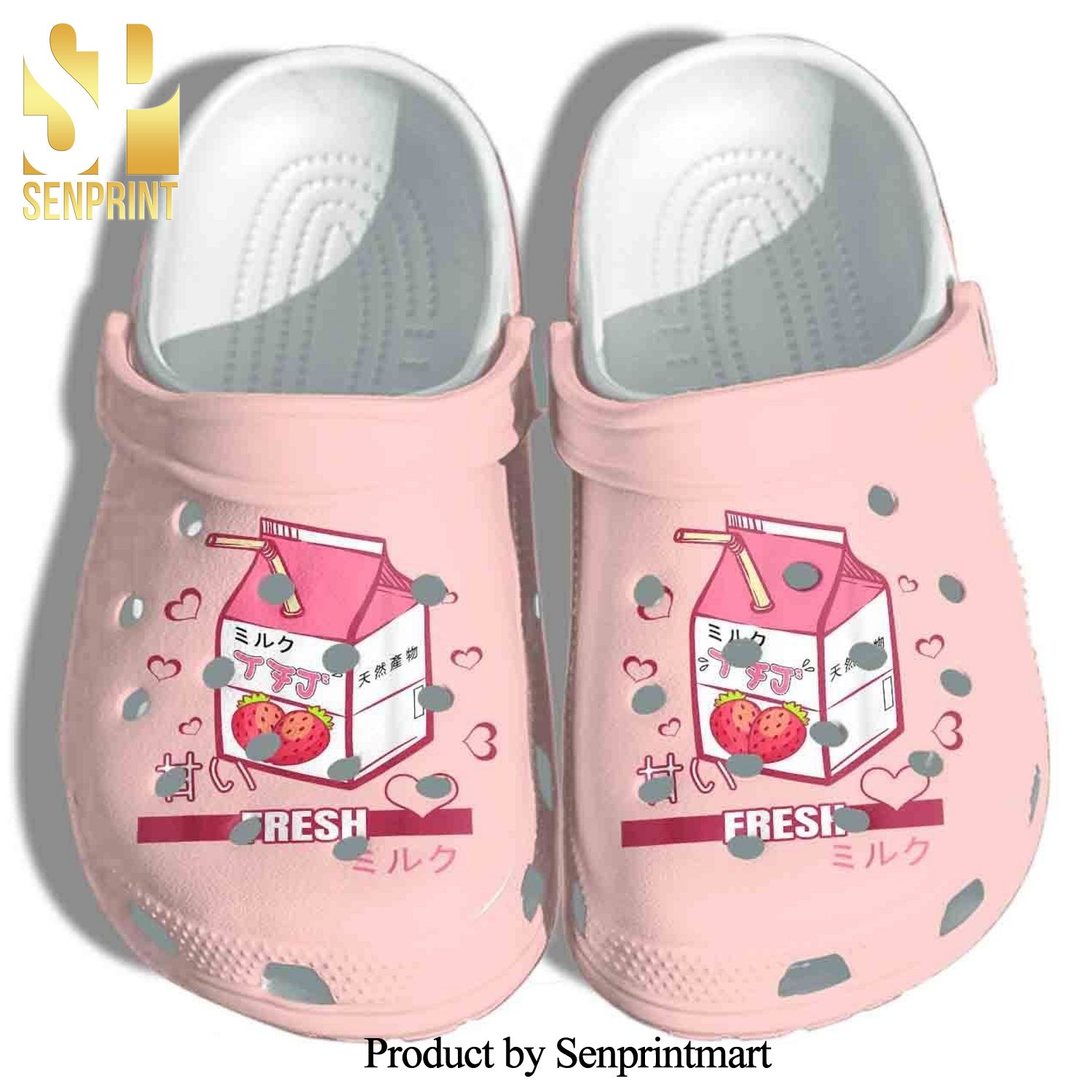 Japanese Fresh Juice Strawberry Gift For Lover Street Style Classic Crocs Crocband Clog