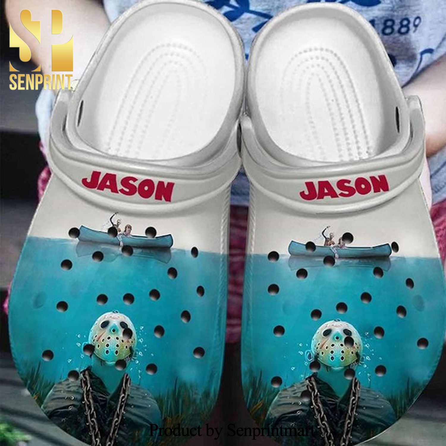 Jason Vooheers Jaws Shark Movies Street Style Crocs Crocband In Unisex Adult Shoes