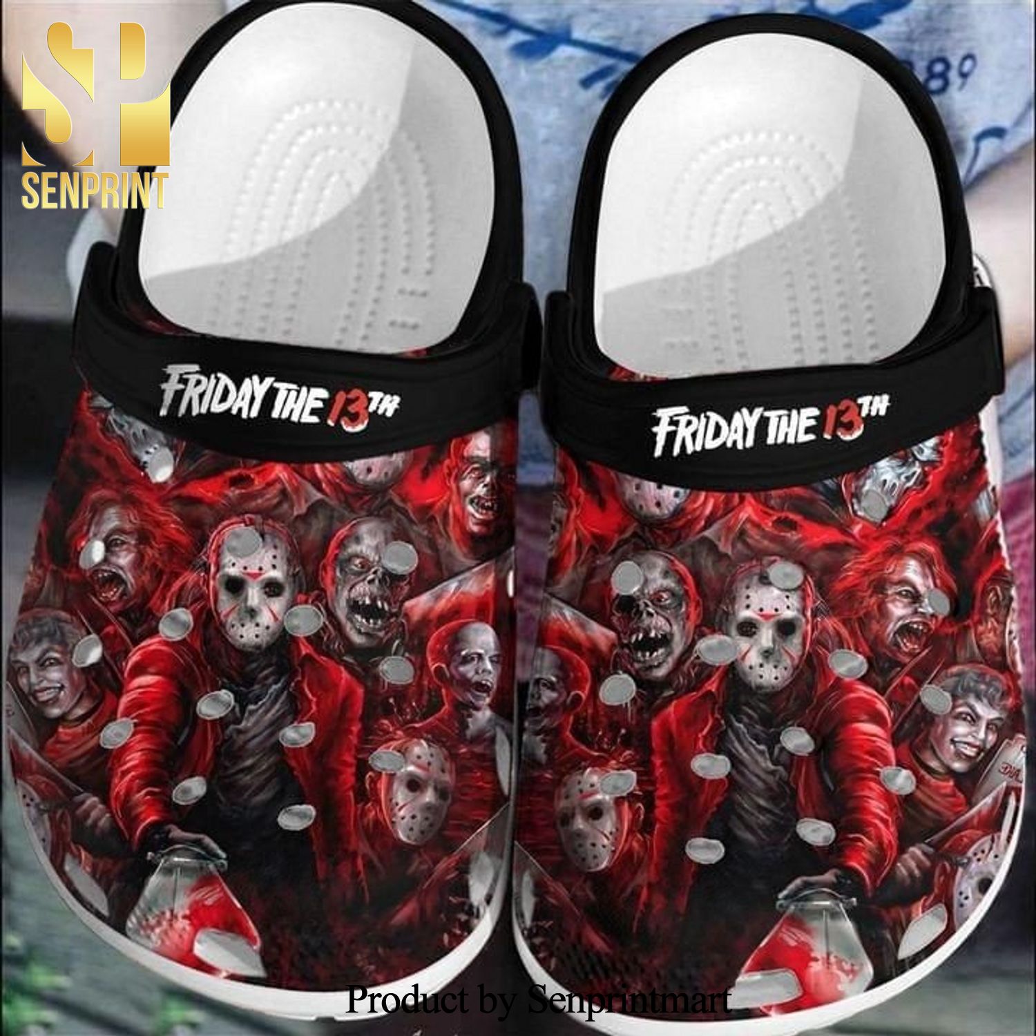 Jason Voorhees Horror Film Halloween Friday The 13Th Gift For Fan Classic Water Full Printed Crocs Sandals