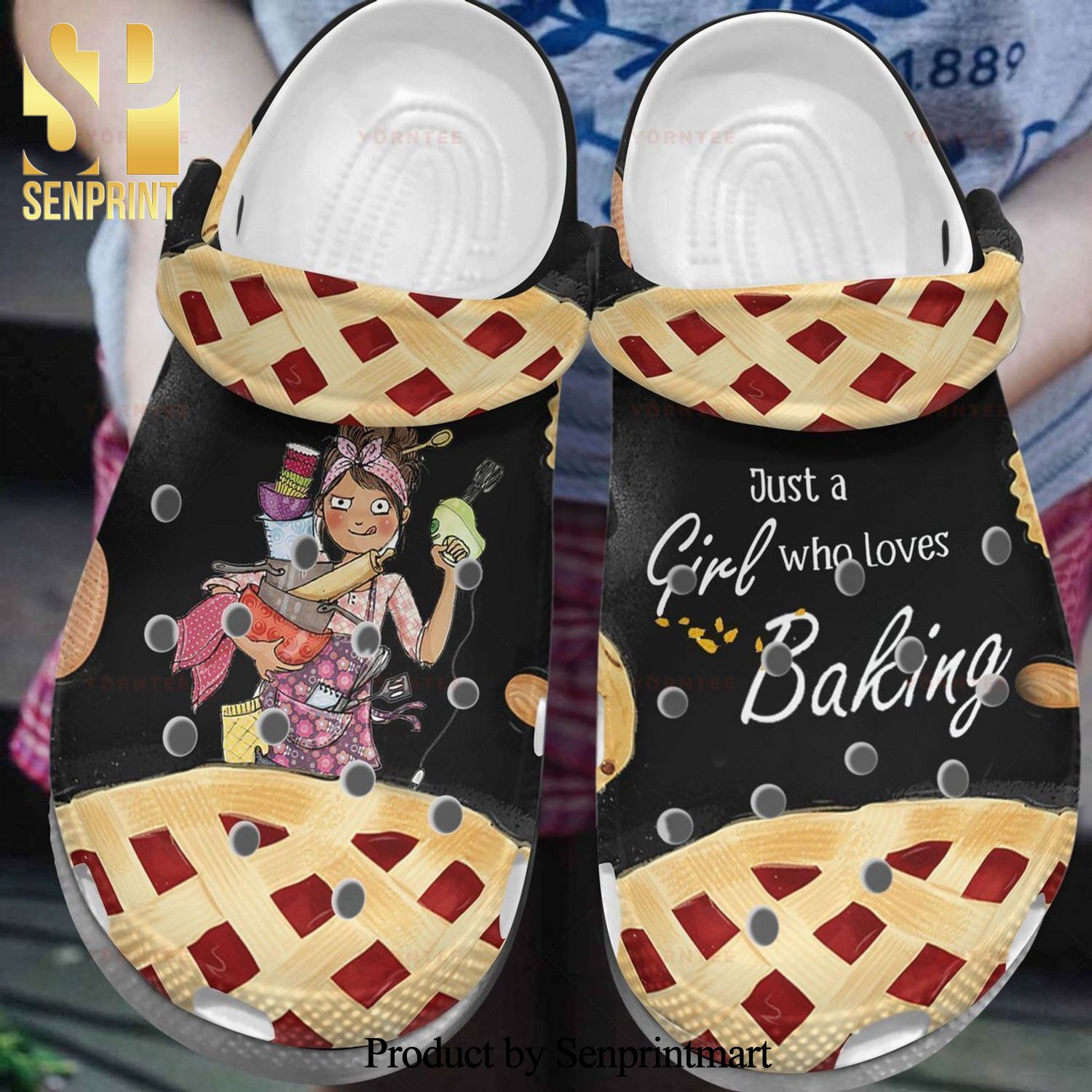 Just A Girl For Baking Gift For Lover Rubber Crocs Crocband In Unisex Adult Shoes