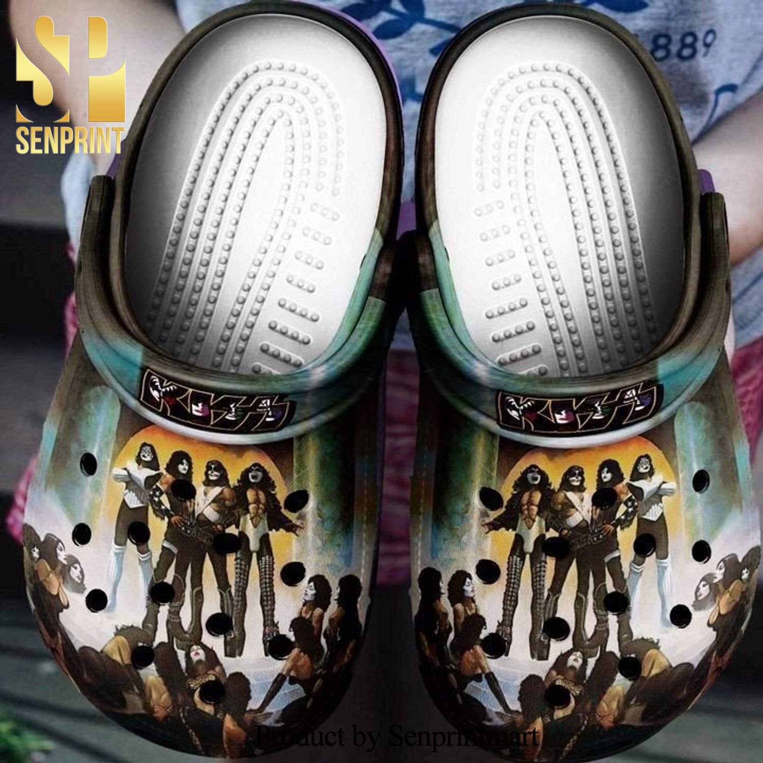 Kiss Rock Band For Lover Full Printing Crocs Shoes