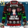 Stop Staring At My Cock Pine Tree Pattern Knitted Ugly Christmas Sweater – Black