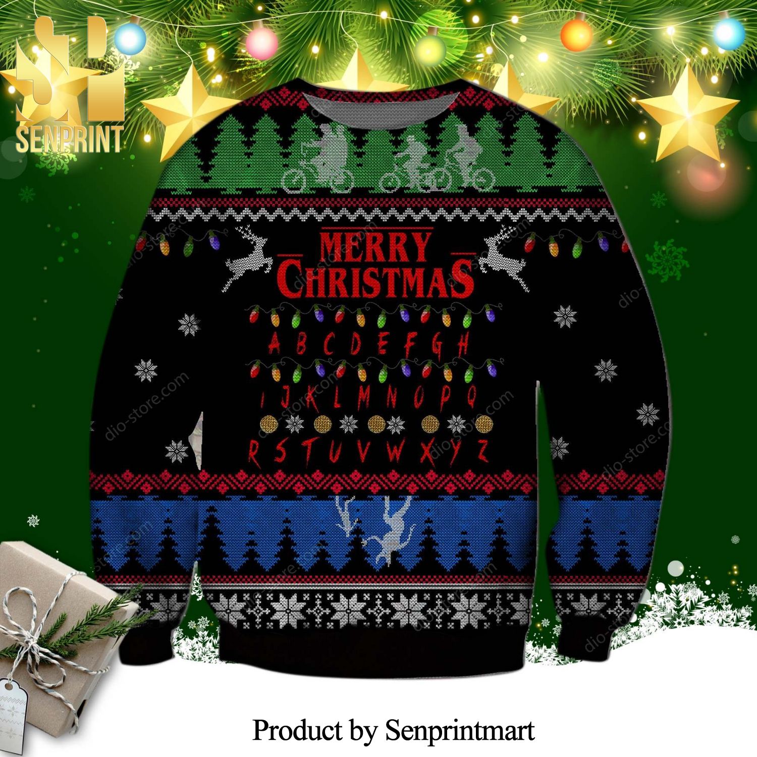 Stranger Things Merry Christmas Knitted Ugly Christmas Sweater