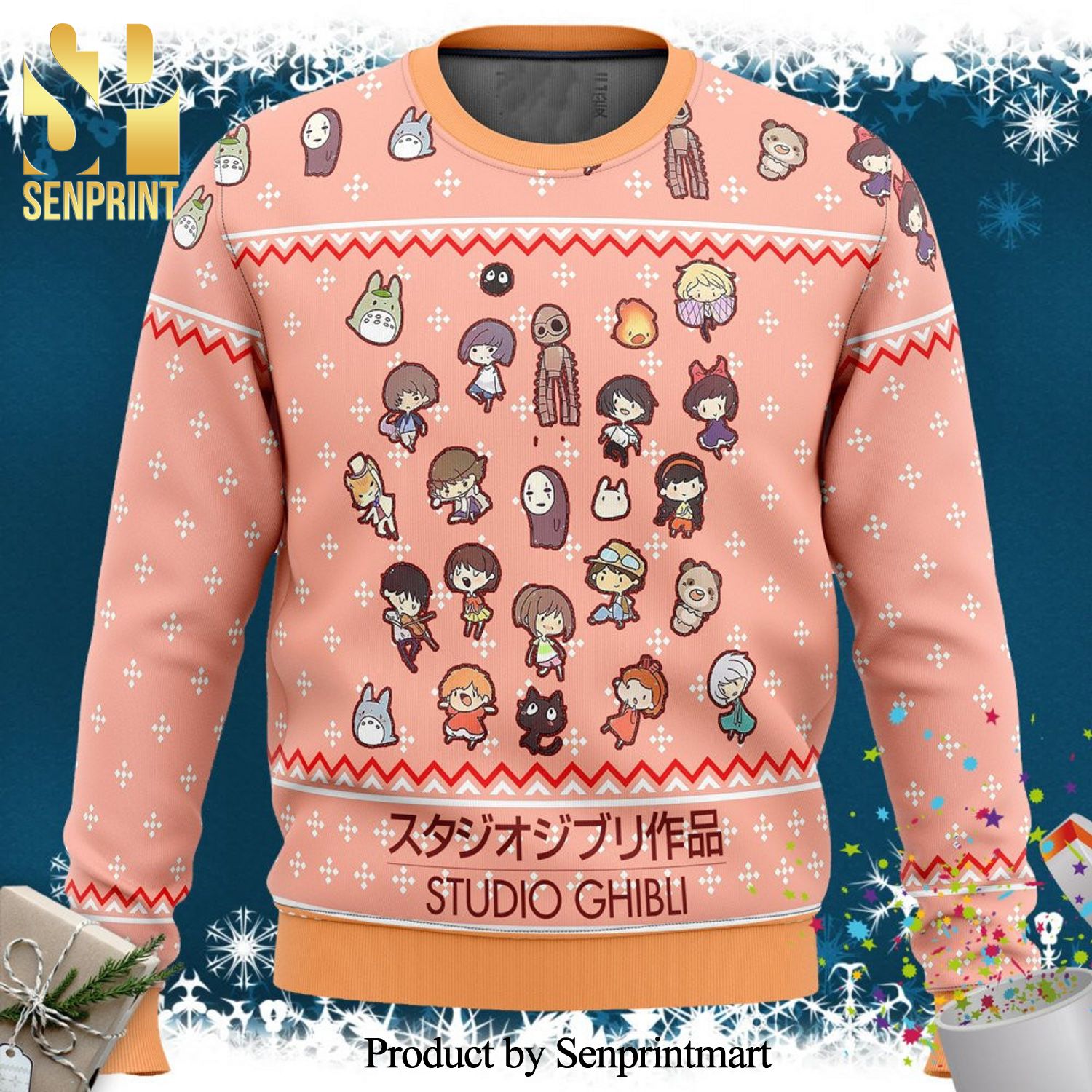 Studio Ghibli Cuties Anime Knitted Ugly Christmas Sweater