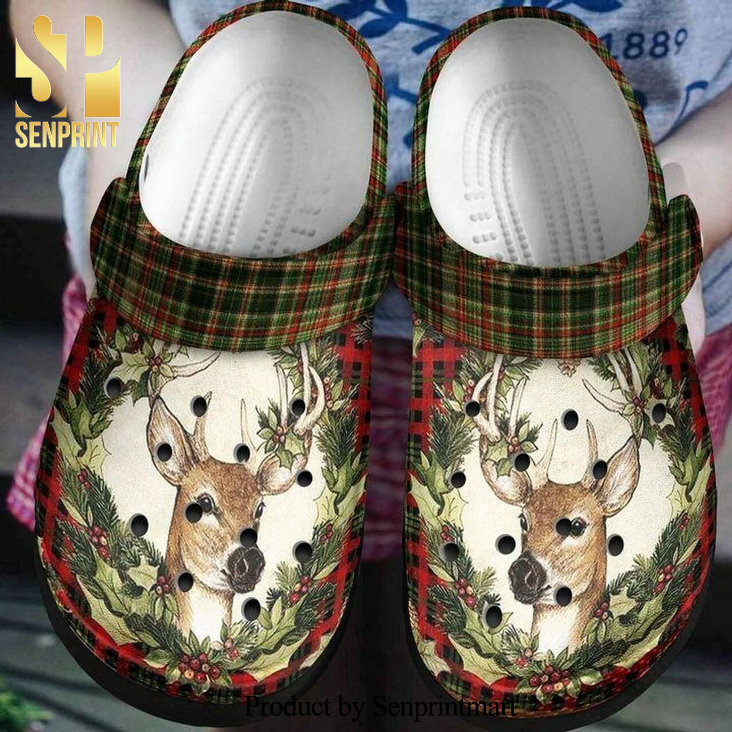 Lady Deer Flower 102 Gift For Lover 3D Crocs Unisex Crocband Clogs